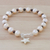 Cultured pearl and garnet beaded bracelet, 'Starfish Love' - Beaded Cultured Freshwater Pearl Garnet Starfish Bracelet (image 2c) thumbail