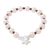 Cultured pearl and garnet beaded bracelet, 'Starfish Love' - Beaded Cultured Freshwater Pearl Garnet Starfish Bracelet (image 2e) thumbail