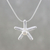 Cultured pearl pendant necklace, 'Joyful Starfish' - Karen Silver and Cultured Pearl Starfish Pendant Necklace thumbail