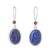 Lapis lazuli and garnet dangle earrings, 'Among the Stars' - Sterling Silver Garnet and Lapis Lazuli Dangle Earrings thumbail