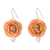 Natural flower dangle earrings, 'Captured Sunset Beauty' - Yellow and Peach Natural Rose and Glass Bead Earrings