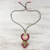 Quartz pendant necklace, 'Moonlit Forest in Pink - Quartz Pendant Necklace in Pink from Thailand (image 2b) thumbail