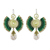 Brass and calcite dangle earrings, 'Moonlit Forest in Green' - Brass and Calcite Dangle Earrings in Green from Thailand (image 2a) thumbail