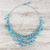 Glass beaded waterfall necklace, 'Fantasy Rain in Sky Blue' - Glass Beaded Waterfall Necklace in Sky Blue from Thailand (image 2b) thumbail