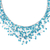 Glass beaded waterfall necklace, 'Fantasy Rain in Sky Blue' - Glass Beaded Waterfall Necklace in Sky Blue from Thailand (image 2d) thumbail