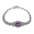 Amethyst link bracelet, 'Leaves of Violet' - Amethyst and Sterling Silver Link Bracelet from Thailand thumbail