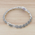 Amethyst link bracelet, 'Leaves of Violet' - Amethyst and Sterling Silver Link Bracelet from Thailand (image 2c) thumbail