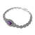 Amethyst link bracelet, 'Leaves of Violet' - Amethyst and Sterling Silver Link Bracelet from Thailand (image 2d) thumbail