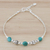 Silver beaded bracelet, 'Summer Relaxation' - Silver and Turquoise Beaded Bracelet from Thailand thumbail