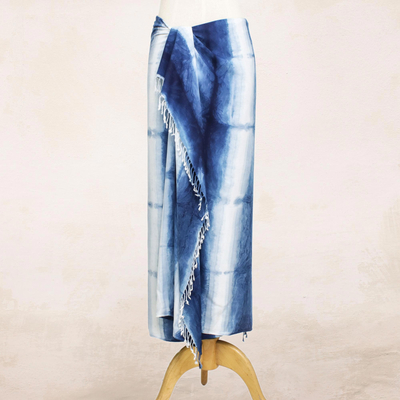 Tie-dyed rayon sarong, Cool Waves