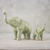 Celadon ceramic statuettes, 'Maternal Elephant' (pair) - Set of 2 Ceramic Statuettes of Mother and Calf Elephant (image 2b) thumbail