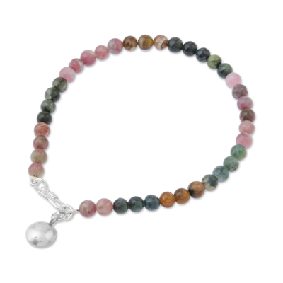 Tourmaline beaded bracelet, 'Rainbow Sweetness' - Colorful Tourmaline Beaded Bracelet from Thailand