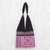 Cotton shoulder bag, 'Thai Brilliance' - Pink and Black Boho-Chic Cotton Shoulder Bag from Thailand