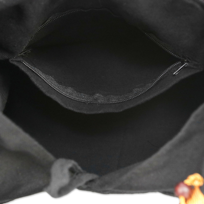Cotton shoulder bag, 'Ardent Thai' - Thai Multicolored Cotton Shoulder Bag with Geometric Motif