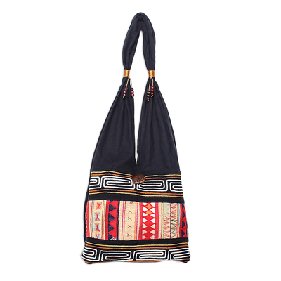Hill Tribe-Style Cotton Shoulder Bag from Thailand