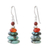 Multi-gemstone beaded dangle earrings, 'Stony Towers' - Multi-Gemstone Beaded Dangle Earrings from Thailand thumbail