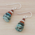 Multi-gemstone beaded dangle earrings, 'Stony Towers' - Multi-Gemstone Beaded Dangle Earrings from Thailand (image 2b) thumbail