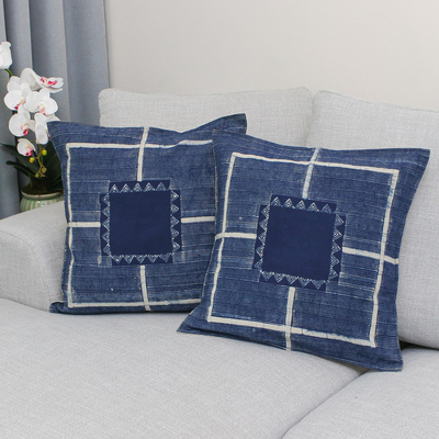 Batik cotton cushion covers, Energetic Stripes (pair)