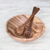 Wood salad bowl set, 'Share' (set of 3) - Handcrafted Wood Salad Bowl with Serving Spoon and Fork thumbail