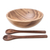 Wood salad bowl set, 'Share' (set of 3) - Handcrafted Wood Salad Bowl with Serving Spoon and Fork (image 2d) thumbail