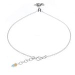 Silver charm anklet, 'Charm in Bloom' - Handmade Quartz and Silver Floral Anklet from Thailand