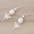 Aretes colgantes de perlas cultivadas - Pendientes colgantes de perlas cultivadas con temática de ángel de Tailandia