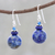 Lapis lazuli beaded dangle earrings, 'Global Wonder' - Lapis Lazuli Beaded Dangle Earrings from Thailand thumbail