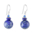 Lapis lazuli beaded dangle earrings, 'Global Wonder' - Lapis Lazuli Beaded Dangle Earrings from Thailand (image 2a) thumbail