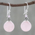 Rose quartz beaded dangle earrings, 'Bonbon Bloom' - Rose Quartz Beaded Dangle Earrings from Thailand thumbail