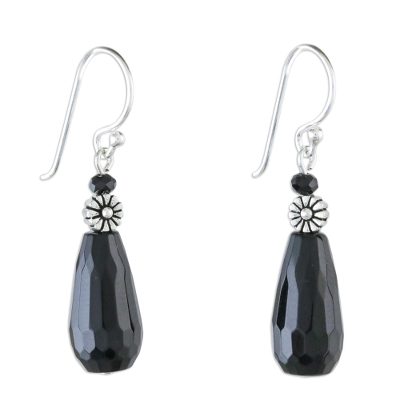 Artisan Crafted Agate Beaded Dangle Earrings from Thailand