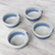 Cuencos de postre de cerámica, 'Blue Winds' (juego de 4) - Juego de cuatro cuencos pequeños de cerámica azul y blanca hechos a mano