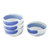 Ceramic cereal bowls, 'Blue Winds' (set of 4) - Handcrafted Blue and White Ceramic Set of Four Bowls (image 2c) thumbail