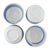 Cuencos de cereales de cerámica (juego de 4) - Juego de cuatro cuencos de cerámica azul y blanca hechos a mano