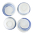 Ceramic pasta bowls, 'Blue Winds' (set of 4) - Set of 4 Artisan Crafted Blue and White Ceramic Pasta Bowls (image 2d) thumbail