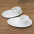 Tazas y platos snack de cerámica, (juego para dos) - Juego de dos tazas y plato de aperitivos de cerámica blanca artesanal.