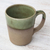Ceramic mug, 'Green Patina' - Handcrafted Brown and Green Two-Tone Ceramic Mug (image 2b) thumbail