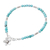 Magnesite charm bracelet, 'Sky Garden' - Blue Magnesite Sterling Silver Beaded Flower Charm Bracelet thumbail