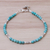 Magnesite charm bracelet, 'Sky Garden' - Blue Magnesite Sterling Silver Beaded Flower Charm Bracelet (image 2c) thumbail