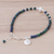 Azure-malachite beaded bracelet, 'Earthy Beauty' - Azure-Malachite Sterling Silver Beaded Charm Bracelet (image 2c) thumbail