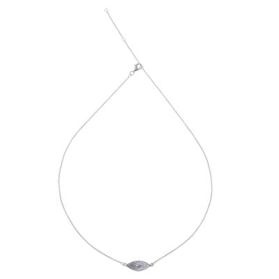 Sterling Silver Single Textured Leaf Pendant Necklace