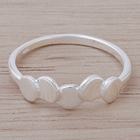Sterling silver band ring, 'Float' - Handcrafted Sterling Silver Overlapping Circles Band Ring