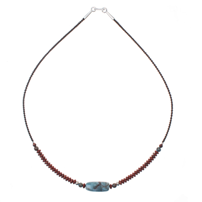 Jasper Beaded Pendant Necklace from Thailand