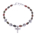 Unakite beaded charm bracelet, 'Divine Dragonfly' - Dragonfly Charm 950 Silver and Unakite Bracelet (image 2d) thumbail