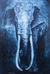 'The Great Elephant' (2016) - Original Oil On Canvas of Elephant in Blue Shades