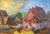 'Wat Ton Kwen Chiang Mai' - Buddhist Temple Landscape Painting in Oil on Canvas thumbail