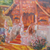 „Wat Ton Kwen Chiang Mai“ – Buddhistische Tempellandschaftsmalerei in Öl auf Leinwand