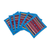 Cotton coasters, 'Lahu Blue' (set of 6) - Cotton Patchwork Coasters with Blue Trim (Set of 6) (image 2c) thumbail