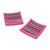Posavasos de algodón (juego de 6) - Posavasos de patchwork de algodón con ribete rosa (juego de 6)