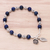 Lapis lazuli beaded bracelet, 'Floral Lapis' - Lapis Lazuli Beaded Bracelet from Thailand (image 2c) thumbail