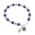Lapis lazuli beaded bracelet, 'Floral Lapis' - Lapis Lazuli Beaded Bracelet from Thailand (image 2e) thumbail